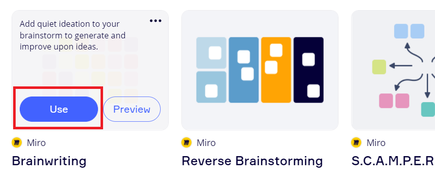 利用するテンプレートを決めたら、「Use」を選択します