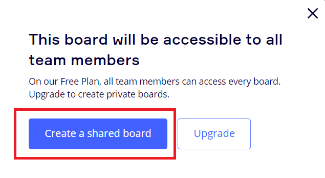 「Create shared board」を選択します