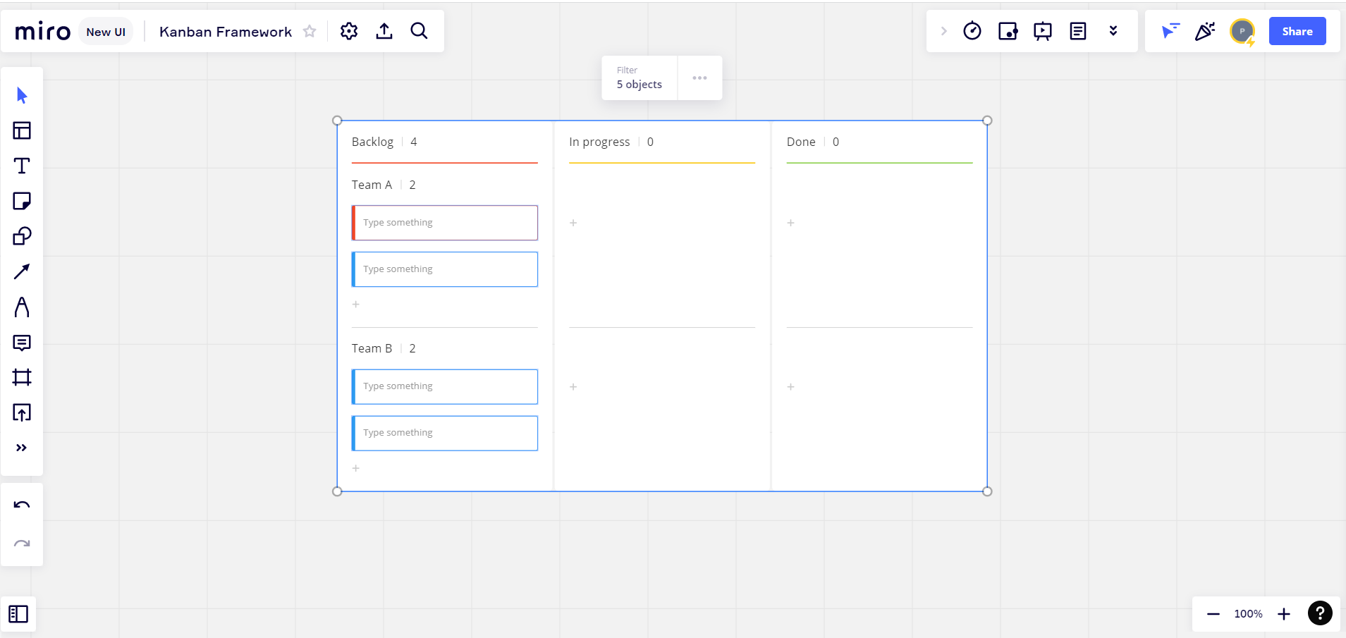 選択したテンプレートが画面に表示されます