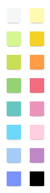 付箋が表示されるので、使いたいカラーの付箋を選択します,付箋を挿入したい場所でクリックします