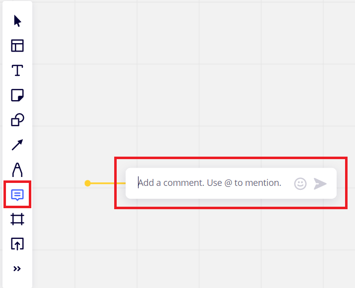 画面左側にあるアイコンから、コメントを選択します