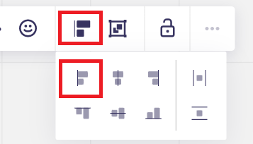③オブジェクトの上に表示されたメニューから「align objects」を選択し、画面下に表示されたスタイルの中から、揃えたいスタイルを選択します。