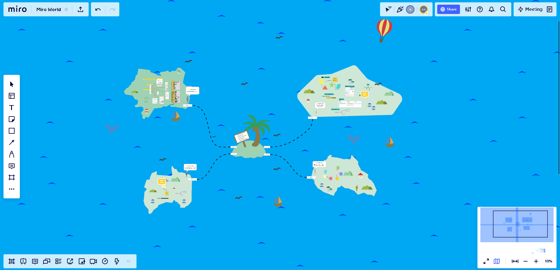 Miroのホワイトボードには、画像を貼り付けることもできます。